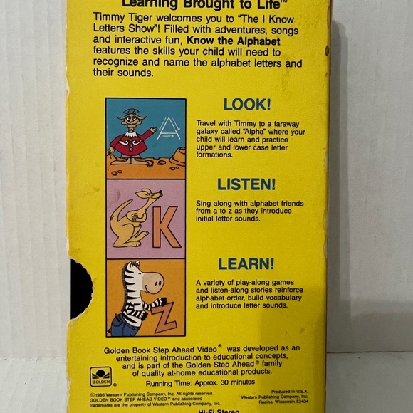 Golden Book Video Know Your Alphabet VHS - Picture 4 of 5